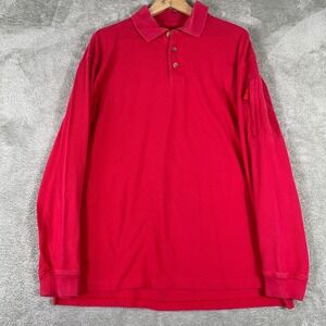 EOTAC Polo Shirt Mens Large Operator Grade Long Sleeve Red Workwear